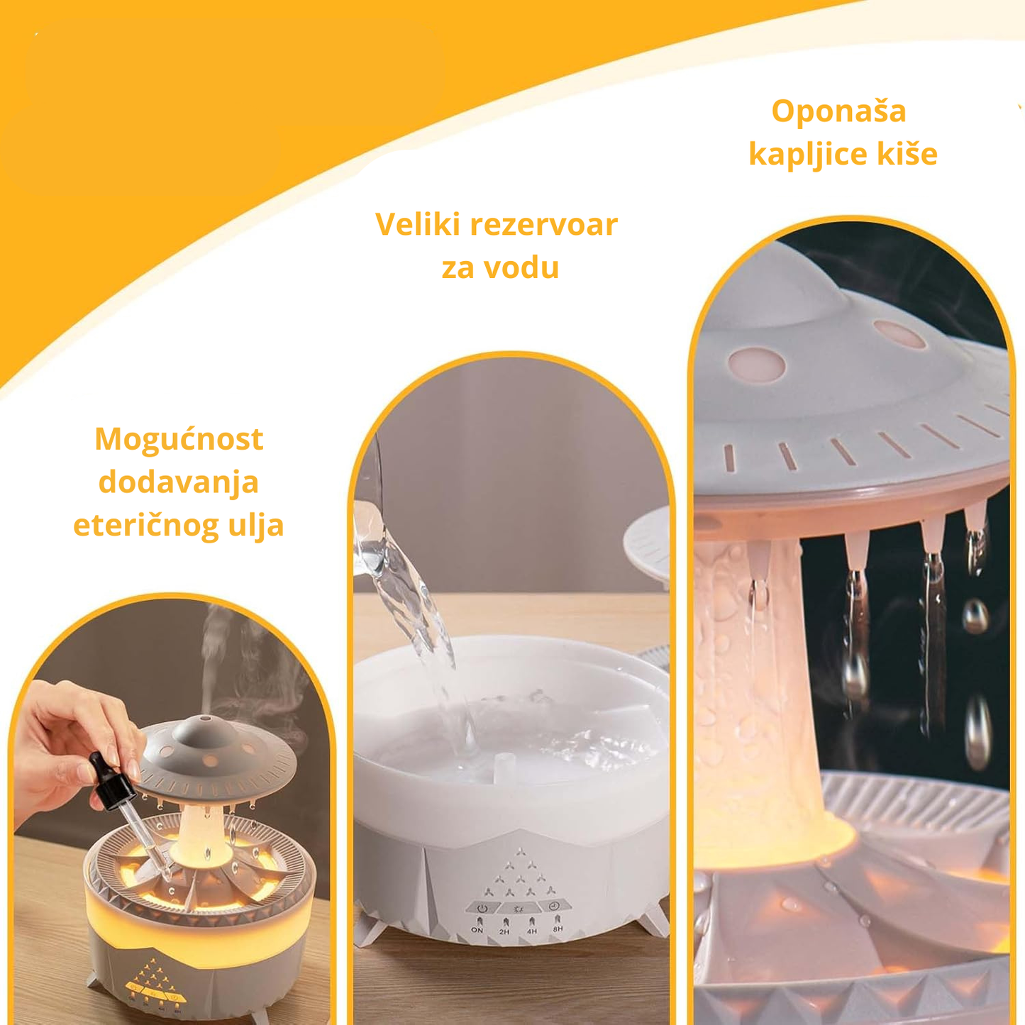 Difuzer lampa - kišne kapi + eterično ulje gratis
